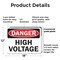 Signmission High Voltage Danger Sign, Plastic, 18in W x 12in L, 2PK OS-2PACK-DS-P-1218-L-19395 - alternate 8